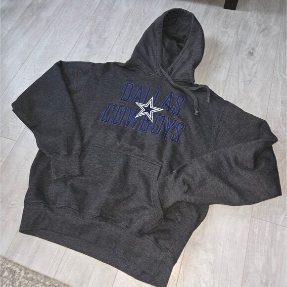 Dallas Cowboys Gray Hoodie NFL Football Sweatshirt Star Logo Cozy Winter - Picture 2 of 6